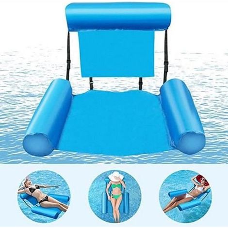 Hamac D'eau - Gonflable Piscine - PVC Écologique - Bleu Ciel - 1 Pièce (1/4)