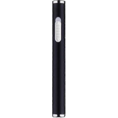 Briquets miniatures USB rechargeables, coupe-vent, sans flamme, fins et portables (noir) (1/5)