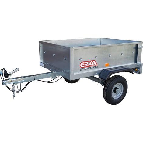 Remolque coche acero galvanizado de 128x92cm. Carga útil 385kg. MMA 450kg. Para jardín y bricolaje. (1/5)