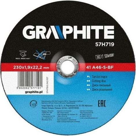 Disco da taglio per metalli 230 x 1,9 x 22,2 mm, 41 A46-S-BF