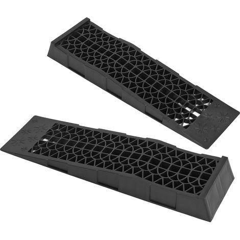 2 rampes de voiture basses 4 400 lbs capacité, rampes en plastique pour vidange d'huile et entretien, noir (1/5)