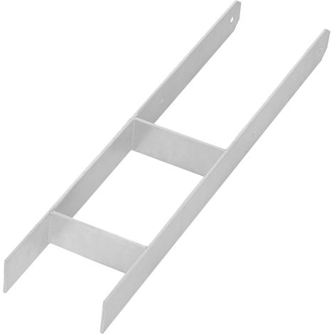 KOTARBAU® Kotarbau® Support de Poteau À Sceller - Support Poteau Bois en H 140x600 mm Pied de Poteau - Ancre Poteau Bois - Ancrage Poteau - Platine Poteau Bois - Acier Galvanisé - Argent (1/5)