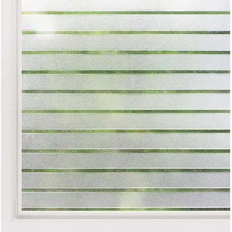 Film Électrostatique Fenêtre Motif Rayure Autocollant Fenêtre Film pour Vitre Maison 45x200cm Protection UV -Idéal pour Bureau Chambre Cuisine Maison Salle de Bain (1/5)