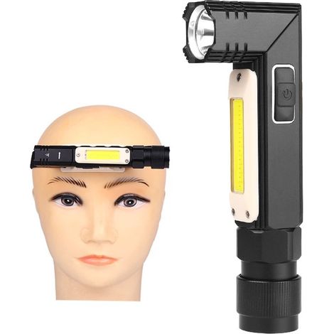 2 luces de trabajo LED, impermeables, luz COB, recargables por USB, 5 modos, ultrabrillantes, amplio alcance: uno grande y uno pequeño (1/5)