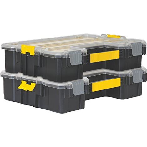 Organizadores Stanley Fatmax negros con tapa transparente