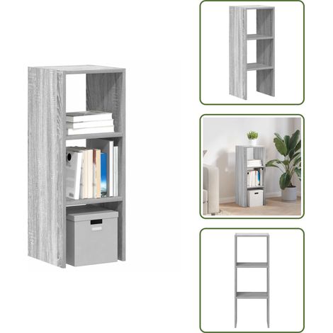Bücherregal Stapelbar Grau Sonoma 30x30x80 cm Holzwerkstoff - Bücherregal - Bücherregale - Bücherständer - Bücherschrank (1/5)