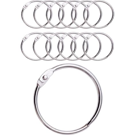 12 Duschvorhangringe mit Metallhaken – 50-mm-Öffnungsringe für Vorhänge, Badezimmer, Haushalt, Dokumente. Inhalt: 12 Duschvorhangringe aus Metall mit einem Durchmesser von … (1/5)