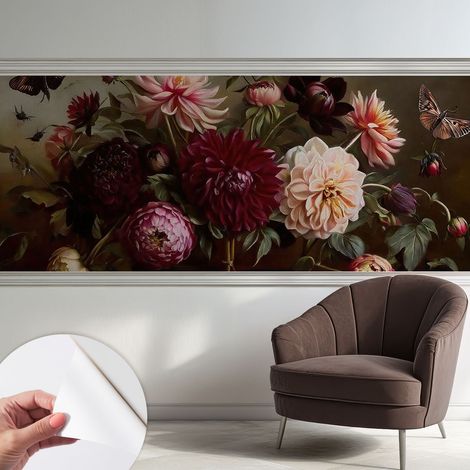 Carta da parati autoadesiva - impermeabile - murale da parete - decorazione murale - Maestà floreale 250x104 cm (1/5)