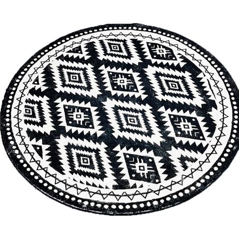 Tapis rond, doux et moelleux pour salon, dimensions : Ø 120 cm - Tapis rond, doux et moelleux pour salon, dimensions : Ø 120 cm (1/5)