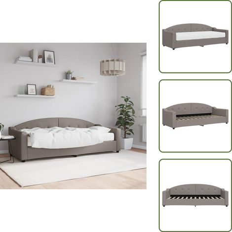 The Living Store Tagesbett mit Matratze Taupe 80x200 cm Stoff - Tagesbett - Schlafsofa - Gästebett - Doppelbett - Wohnzimmermöbel