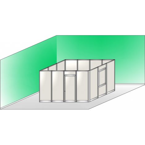 Box Modulare 4 Lati in Alluminio e Vetro Opale - 4x3 m Colore Grigio Mix - ITALFROM (1/5)