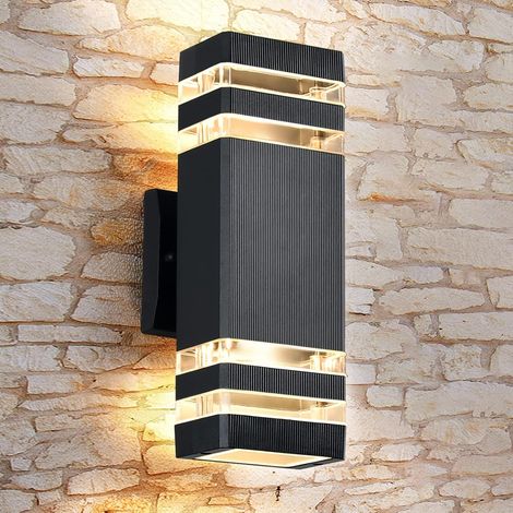 Applique noire d'extérieur murale, corps en aluminium, convient pour l'éclairage extérieur de la maison, convient pour les porches,patios,garages (1/5)