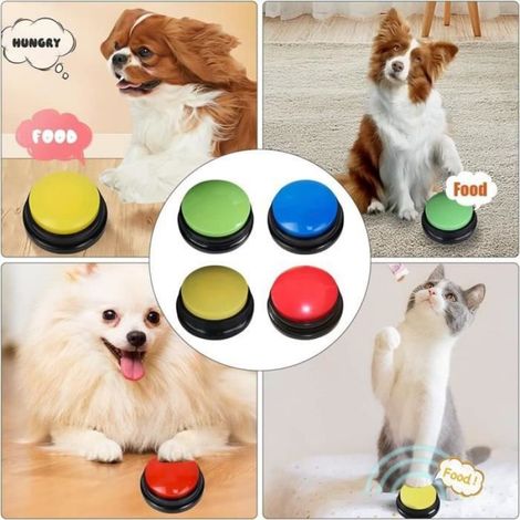 Jouet pour animaux - Noname - Buzzer Enregistrable - 4PCS - Fonction d'enregistrement - Couleurs variées (1/4)