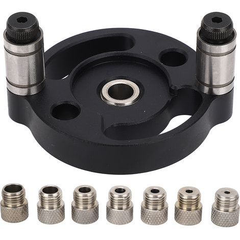 Gabarit de cheville à centrage automatique, Position à trou unique, poinçon de perçage pour le travail du bois, localisateur de perceuse noir (1/5)