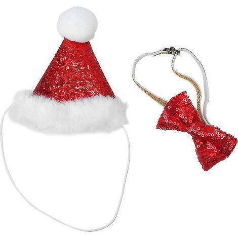 Lot de 2 chapeaux pour animaux avec nœud papillon