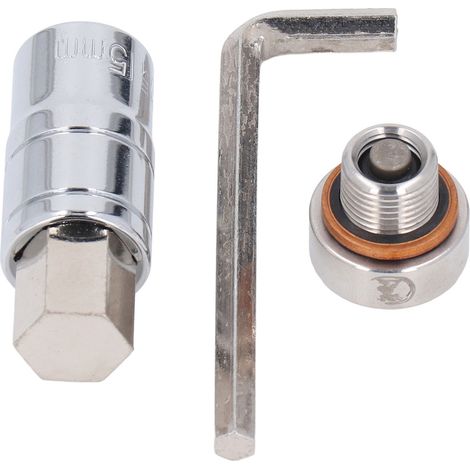 kit tournevisBouchon de vidange d'huile M14x1.25 en stainless avec tête étendue et clé pour réparation de carter (1/5)