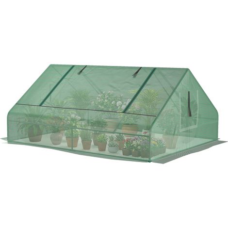 Tunnel de jardin 180x140x80cm polyéthylène haute densité 140g/m² 2 fenêtres vertes