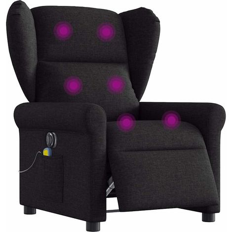 Sillón reclinable de masaje eléctrico tela negro