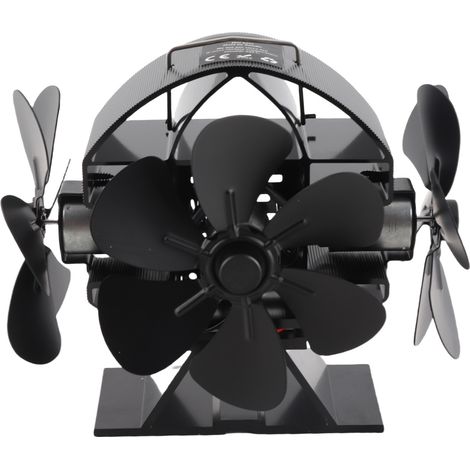 【Ventilateur à chaleur pour poêle - 3 turbines 18 hélices aluminium】- Ventilation 270° avec couverture de sécurité - pour poêle à bois domestique (kit complet) (1/4)