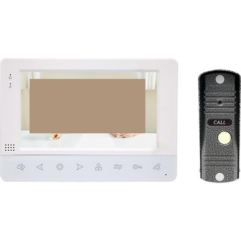 Caméra de sécurité sans fil avec sonnette vidéo Interphone vidéo 1200TVL caméra de sonnette vidéo for appartement 7 pouces moniteur Support déverrouiller la détection de mouvement Installation facile (1/5)