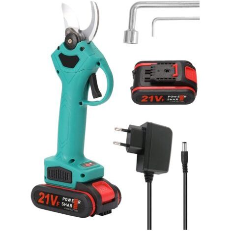 Sécateur électrique 21V – Coupe branches jusqu'à 30 mm – Batterie lithium 2000 mAh – Moteur à faible bruit et haute efficacité