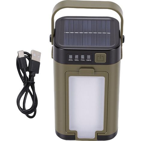 Rechargeable LED Solar Camping Lantern, Tent Light with 4 Waterproof Leaves, Adjustable Brightness for Hiking (1/5)