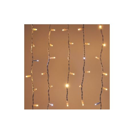 Stringa tenda pioggia a cascata 200 luci di Natale a led bianco caldo con flash ghiaccio 2x2 mt intermittenza per esterno Bianco Caldo 2x2 metri - 200 Maxiled (1/5)
