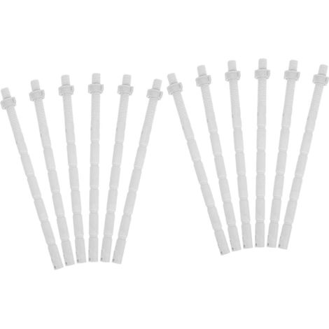 12 Pièces Tiges à Bouton-poussoir, Blanc (1/5)