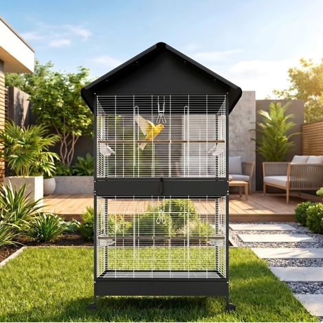 XXL Vogelvoliere 94 x 70 x 158 cm mit herausnehmbarer Trennwand OKMYHOME (1/5)