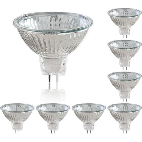 Lampadina LED GU5.3 da 50 W, confezione da 8, 12 V, lampadine alogene con riflettore, faretto dimmerabile, lampadina alogena MR16, 660 LM, bianco caldo 2700 K, angolo del fascio di 36° (1/4)