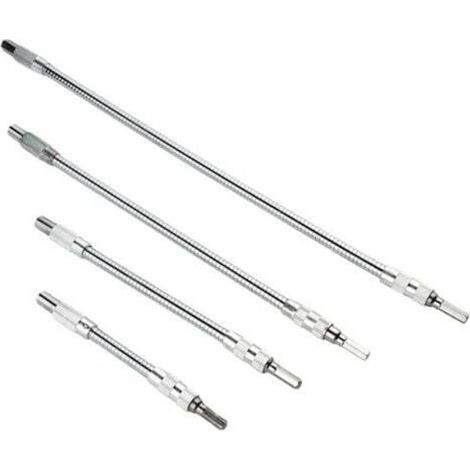 (150/200/300/400 mm) 4 pièces Rallonge flexible Porte-embout pour perceuse, tournevis (1/4)