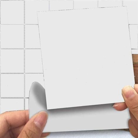 50 pièces de carrelage mural autocollant pour cuisine, carreaux de 15 x 15 cm, autocollants de dosseret de cuisine amovibles (1/4)