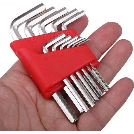 Jeu de 5 clés Allen courtes métriques, clés en pouces, clés en L, clés Allen courtes, outils de réparation automobile, outils à main pour la maison (1/5)