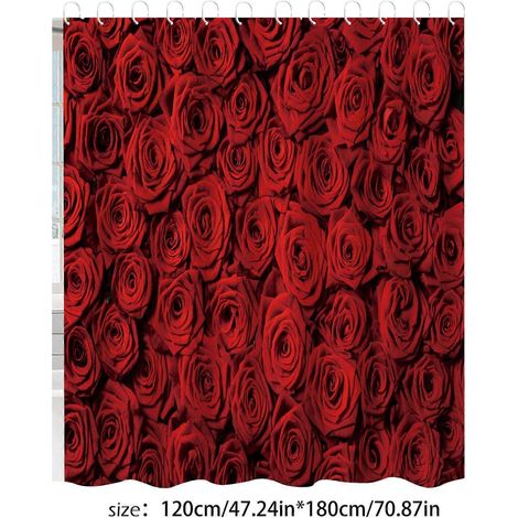 Offre éclair Rideau de douche Nomeni en polyester, rouge, pour la Saint-Valentin (1 pièce). (1/5)