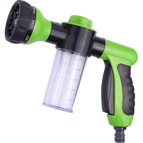 Pistolet pulvérisateur à mousse haute pression avec buse pour tuyau d'arrosage, cartouche de pulvérisation à 8 jets et flacon distributeur de savon de 100 ml (3,5 oz). (1/5)