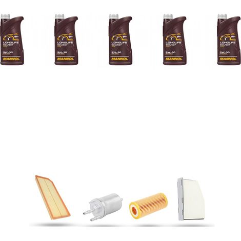 Kit tagliando 4 FILTRI e 5L OLIO compatibile con Audi A3 II (8P1,8PA) 2.0 tfsi (S3) 195kw dal 2006 (1/5)