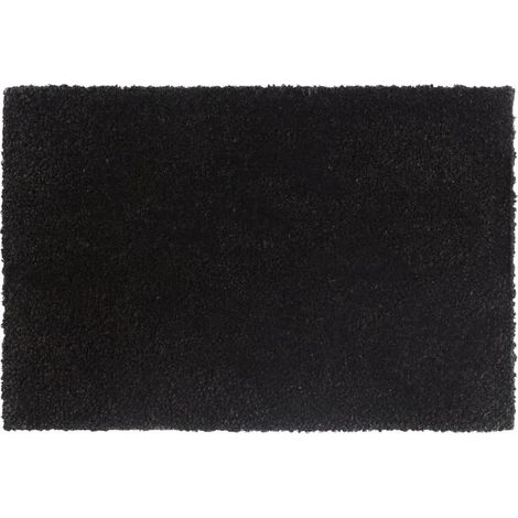 Paillasson noir, 40 x 60 cm, en fibre de coco tuftée (1/5)
