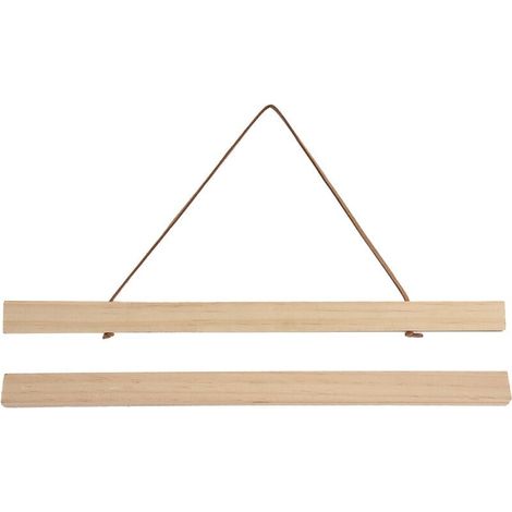 Wooden frame for cards, magnetic frame DIY for colgar arte/impresiones/lienzos/fotos/imágenes/obras de arte, 21 x 2.1 cm (1/4)
