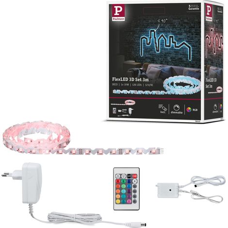 Paulmann FlexLED 3D 78965 Kit base striscia LED con spina 12 V 3 m RGB 1 pz.