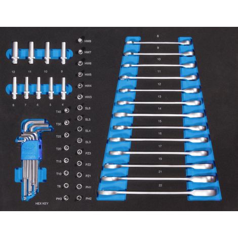 GI 3/3 Gabelringratschenschlüssel Set 55 teilig