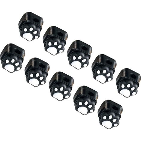 Lot de 10 organiseurs de câbles de bureau en forme de pattes de chats pour une fixation et une organisation sécurisées des cordons USB de type C (1/4)