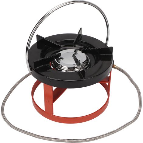 Réchaud à gaz de camping portable à réservoir de gaz plat avec poignée, idéal pour la randonnée et les pique-niques. (1/5)