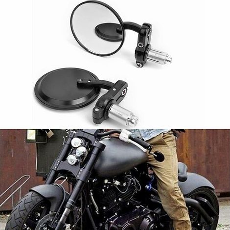 royaluxe - Paire de Rétroviseurs Latéraux Moto Universel pour Embouts de Guidon 7/8 22mm, Rétroviseurs Miroirs en Aluminium pour Vélo Moto Scooter électriques (1/5)