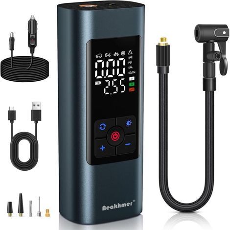 Mini compresseur sans fil 150 PSI Pompe à air électrique avec fonction de dégonflage – Pompe portable pour voiture, moto, vélo (1/4)