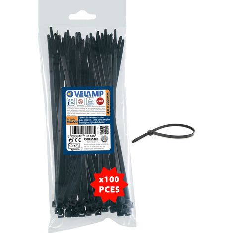 Fascette nere in nylon 4,8x200 100pz