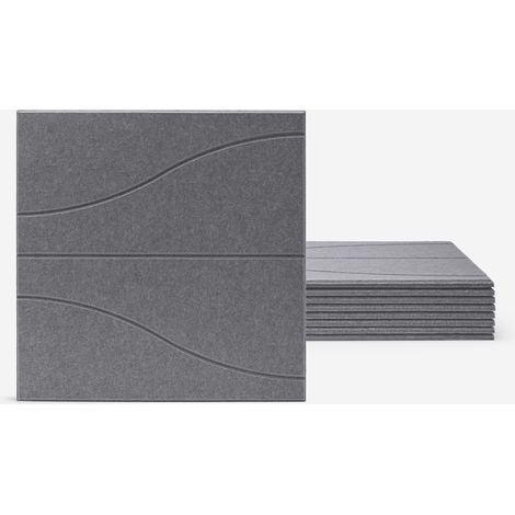 Set 8 pannelli fonoassorbenti di design 60x60 in poliestere grigio Zarbi-GC