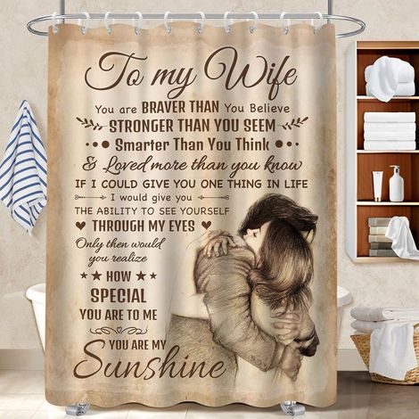 Rideau de douche tissu polyester 180x180 À œillets renforcés bâche de douche pour jeune couple emménageant (1/5)