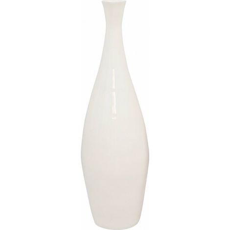 Vase décoratif laqué blanc en bambou élégant et raffiné - blanc laqué élégant (1/3)