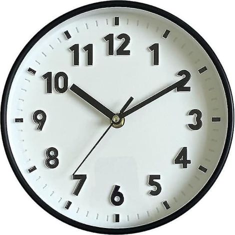Horloge murale moderne et simple aux couleurs acidulées, silencieuse, pour le salon. Horloge murale pour la maison. Nouvelle horloge murale noire vTF. Horloge noire et blanche. (1/4)
