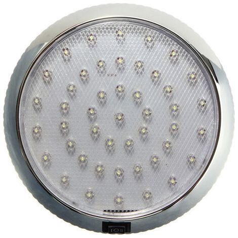 Plafonnier LED, 12V Car Dome Lampe de toit intérieure pour camping car caravane RV remorque camion véhicule bateau avec 46 lumières LED, blanc
